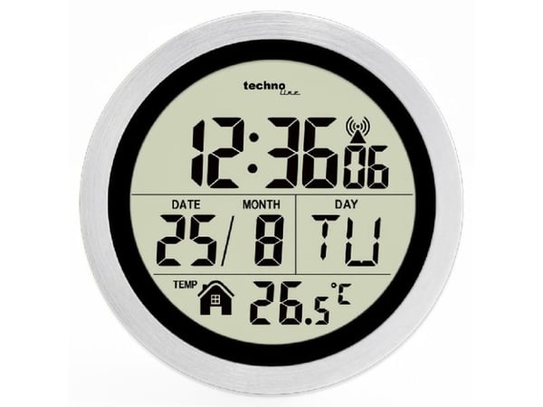 Technoline WT 3005, Vegg, Digital clock, Sirkel, Sort, Hvit, Voksne, AAA Mignon LR03
