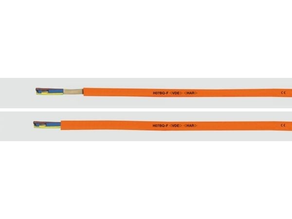 HELUKABEL H07BQ-F 5G 1,5 mm² OG, Pienjännitekaapeli, Oranssi, Polyuretaani (PUR), Kumi, Kupari, 1.5 mm²