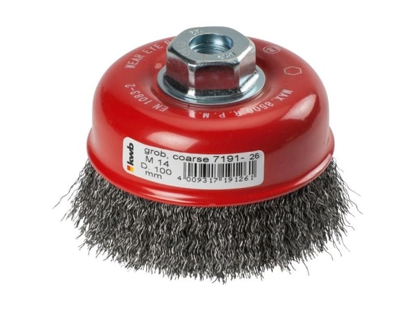 kwb 719126, Kopp stålbørste, 10 cm, 0,35 mm, Metall, Stein, Metall