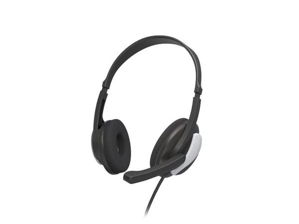Hama PC Office Headset "HS-P100 V2" - Hodesett - on-ear - kablet - 3,5 mm jakk - svart, sølv