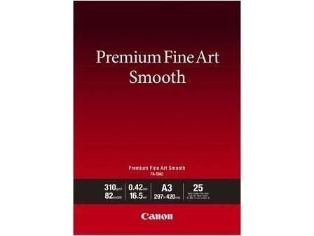 Canon Premium Fine Art FA-SM2 - Glatt - 16,5 mille - A3 (297 x 420 mm) - 310 g/m² - 82 pund - 25 ark fotopapir - for imagePROGRAF PRO-1000, PRO-300...