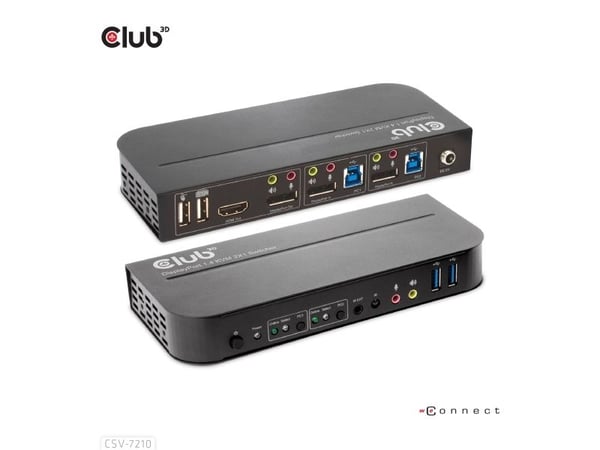 Club 3D CSV-7210 - KVM / lydsvitsj - 2 x KVM/lyd - 1 lokalbruker - stasjonær