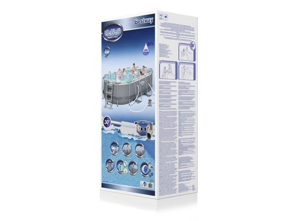 Bestway Power Steel 56620, 7250 L, Kehikollinen uima-allas, Tikkaat, Sininen, Harmaa, 55,5 kg