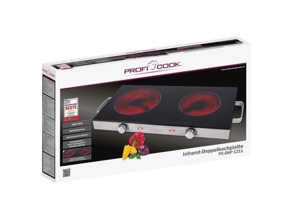 ProfiCook infrarød dobbel kokeplate PC-DKP 1211 (rustfritt stål) (501211)