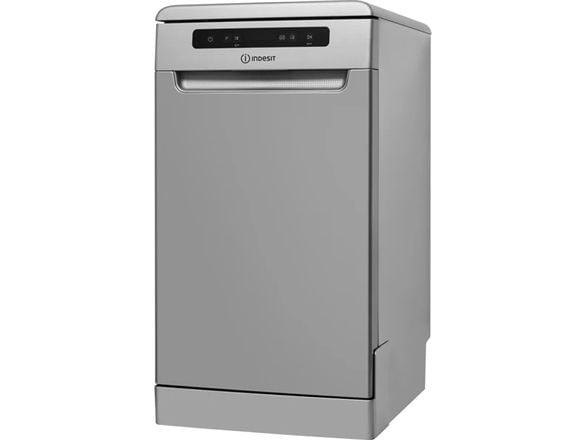 Indesit oppvaskmaskin DSFO 3T224 C S frittstående 45 cm 10 kuverter 9 programmer energiklasse E display sølv