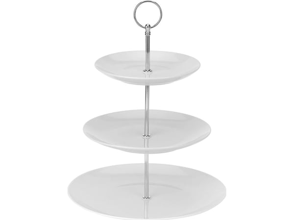 Excellent Houseware 3-kerroksinen posliininen kakkulautanen (150153)