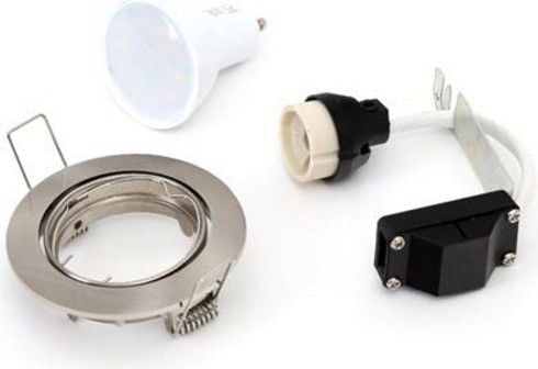 Omega LED valonheittimen pidike pyöreä nikkeli