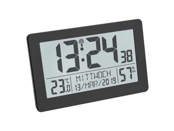 TFA-Dostmann 60.2557.01, Digital vekkerklokke, Rektangel, Sort, Plast, -10 - 50 °C, °C