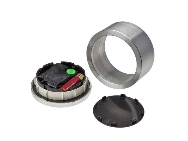 TFA-Dostmann Camino, Quartz vekkerklokke, Sølv, Hvit, Aluminium, Plast, Batteri, AA, 94 mm