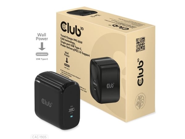 CLUB3D CAC-1905, Sisätila, AC, Musta