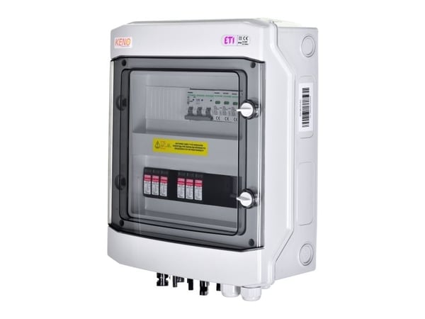Keno tilkoblingsboks med overspenningsbegrensning DC + AC, 1000V type 2, 2x PV-kjede, 2x MPPT // AC-overspenningsavleder type SH-98 DCAC