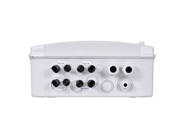 Keno tilkoblingsboks med overspenningsbegrensning DC + AC, 1000V type 2, 2x PV-kjede, 2x MPPT // AC-overspenningsavleder type SH-98 DCAC