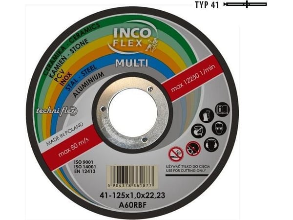 Techniflex monitoimikiekko metalli, PVC, betoni 125 x 1.6mm (M415-125-1.6-22A46Rm)