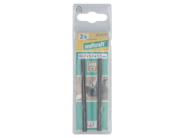 wolfcraft GmbH 4111000, 82,7 mm, 5,5 mm, 1,1 mm, Wolframkarbid, Tre, 2 stykker