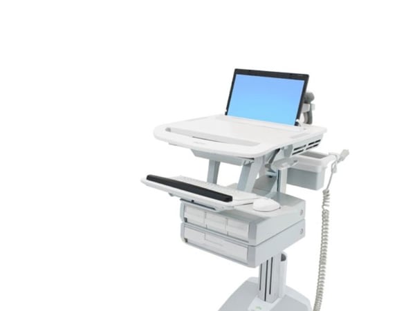 Ergotron StyleView - Vogn - åpen arkitektur - for notebook / tastatur / mus - medisinsk - aluminium, forsinket stål, kvalitetsplast - grå, hvit, po...