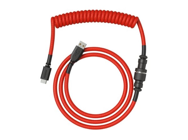 Glorious PC Gaming Race Coiled, Punainen, 1,37 m, Glorious PC Gaming Race, 1 kpl, Punottu, USB A-tyyppi, USB Type-C