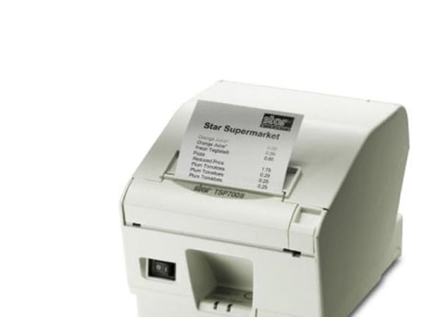 Star Micronics TSP743 II, Trermisk overføring, 250 mm/sek, Hvit