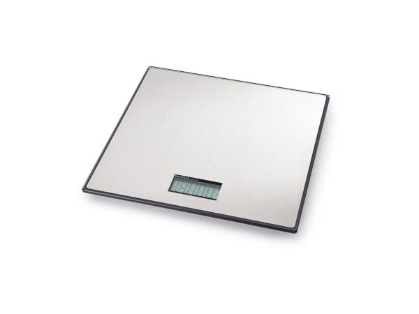 MAULglobal paketvåg, bärförmåga: 25 kg, svart - vägyta med infälld rostfri stål, LCD-display, enknapp (17125-90)