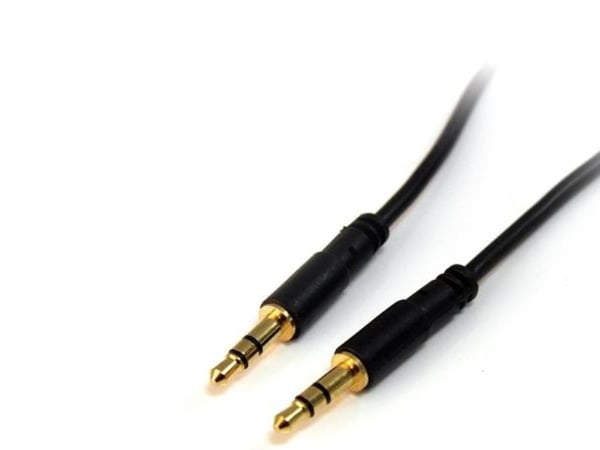 Startech 15 ft. (4.6 m) 3.5mm Audio Cable - 3.5mm Slim Audio Cable - Gold Plated Connectors - Male/Male - Aux Cable (MU15MMS) - Lydkabel - mini-pho...