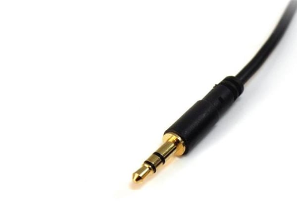 Startech 15 ft. (4.6 m) 3.5mm Audio Cable - 3.5mm Slim Audio Cable - Gold Plated Connectors - Male/Male - Aux Cable (MU15MMS) - Lydkabel - mini-pho...