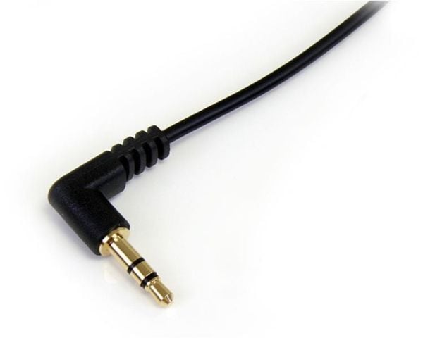 StarTech.com 3 ft. (0,9 m) 3,5 mm äänikaapeli - 3,5 mm ohut äänikaapeli - Oikea kulma - uros/uros - Aux-kaapeli (MU3MMSRA) - Äänikaapeli - stereo-m...