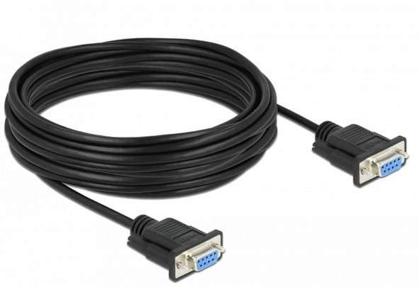 Delock - Null modem-kabel - DB-9 (hunn) til DB-9 (hunn) - 10 m - tommelskruer - svart