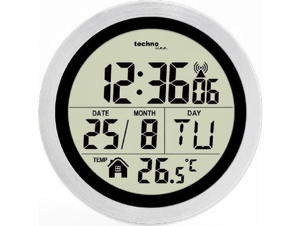Technoline WT 3005, Vegg, Digital clock, Sirkel, Sort, Hvit, Voksne, AAA Mignon LR03