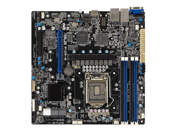 ASUS P12R-M - Hovedkort - micro ATX - LGA1200-sokkel - C252 Chipset - USB 3.2 Gen 2 - 2 x Gigabit LAN - innbygd grafikk