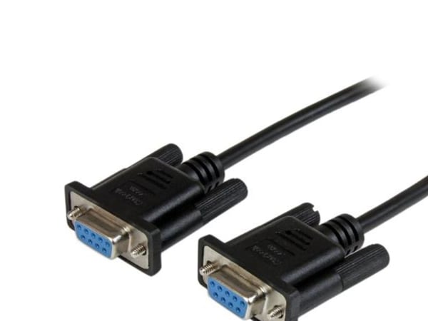 StarTech 2m Black DB9 RS232 Serial Null Modem Cable F/F - DB9 Female to Female - 9 pin RS232 Null Modem Cable - 2 meter, Black - Null modem-kabel -...