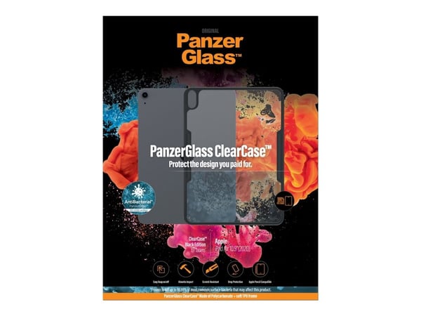 PanzerGlass ClearCase - Black Edition - baksidedeksel for nettbrett - plastikk, herdet glass - 10.9" - for Apple 10.9-inch iPad Air (4. generasjon,...