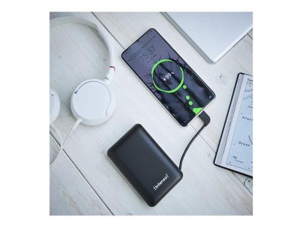 Intenso XC10000 - Strømbank - 10000 mAh - 3 A - 2 utgangskontakter (USB, USB-C) - svart