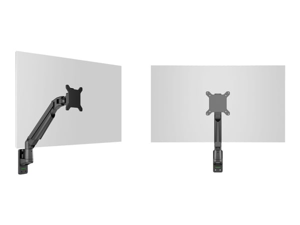 Multibrackets M VESA Gas Lift Arm Wall Basic - Monteringssett (veggmontering, tippeleddarm) - for LCD-skjerm - aluminium - svart - skjermstørrelse:...