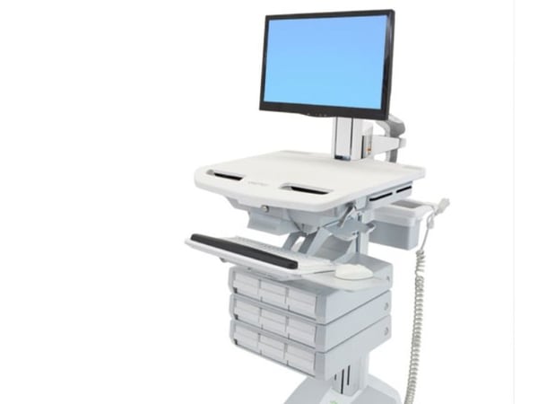 Ergotron StyleView - Vogn - åpen arkitektur - for LCD-skjerm / PC-utstyr - medisinsk - plastikk, aluminium, forsinket stål - grå, hvit, polert alum...