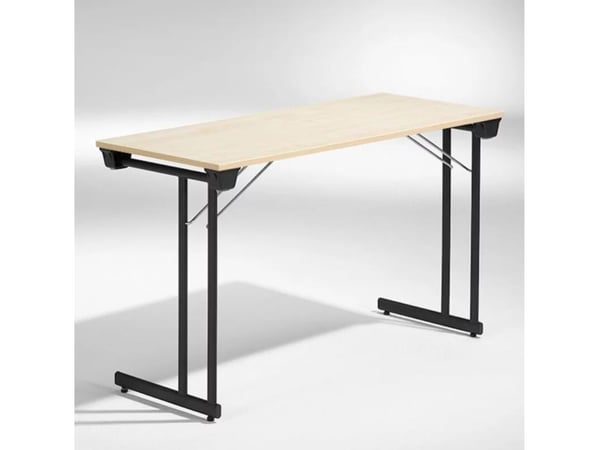 Konferencebord Kongress, Birk 1200x500 mm, Sort understel