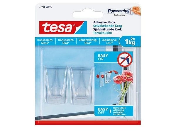 Klæbekrog, TESA, hvid Deco til faste overfalder 1kg pakke a 2 stk