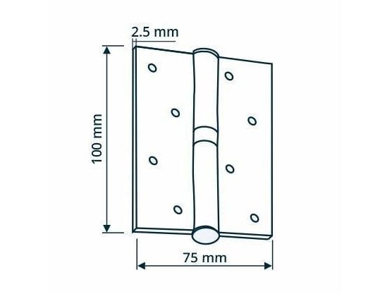 Stabilus hengsel dør 100x75x2,5 SN nickel matt