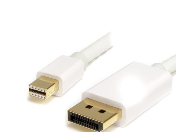 StarTech 1m 3 ft White Mini DisplayPort to DisplayPort 1.2 Adapter Cable M/M - DisplayPort 4k with HBR2 support - Mini DP to DP Cable (MDP2DPMM1MW)...