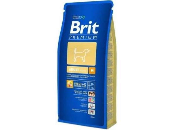 Brit Premium by Nature Adult M, Voksen, Medium (11 - 25 kg), Eple, Kylling, Mais, 15 kg