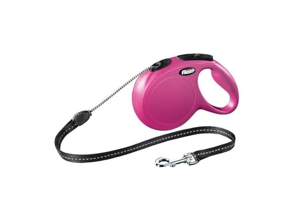 Flexi New CLASSIC, Hund, Tilbaketrekkelig, Rosa, Ledning, 20 kg, 5 m