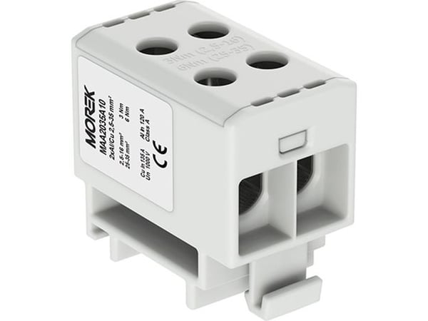 MOREK Liitinlohko 2,5-35mm2 harmaa 4 reikää AL/CU 1000V TH35 1P MAA2035A10 Morek 4030