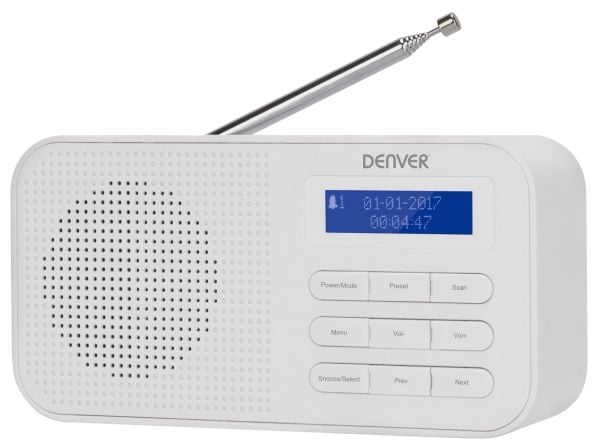 DENVER DAB-42 - Bærbar DAB-radio - 1 watt - hvit