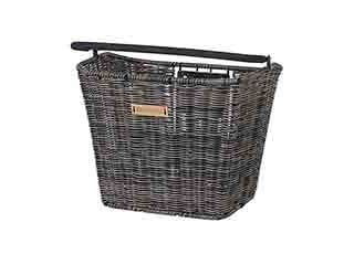 BASIL BREMEN RATTAN LOOK KF rottinki ohjaustangon kori + BASIL KLICKFIX ADAPTER PLATE ohjaustangon kiinnitysjärjestelmä irrotettava (ei kiinnikettä...