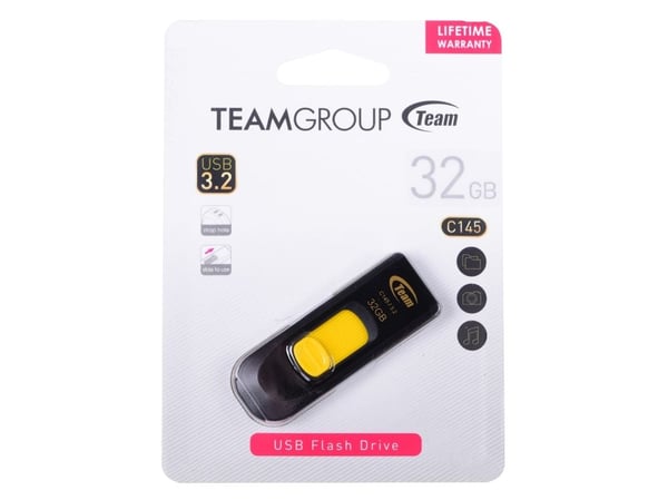 Team USB Disk C145 - USB flash-enhet - 32 GB - USB 3.0 - gul