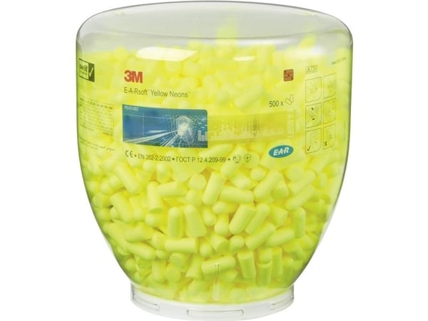 Korvatulpat 3M Ear Soft keltaiset neonväriset, täydennyslataus - (500 parin säiliö)