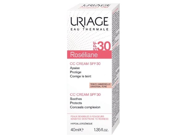 Uriage 3661434003417, CC-kräm, Kvinna, Känslig hud, Medium, Motverkar rodnad, Colour correction, Fuktgivande, Fuktgivande, Skyddande, Lugnande, Beige