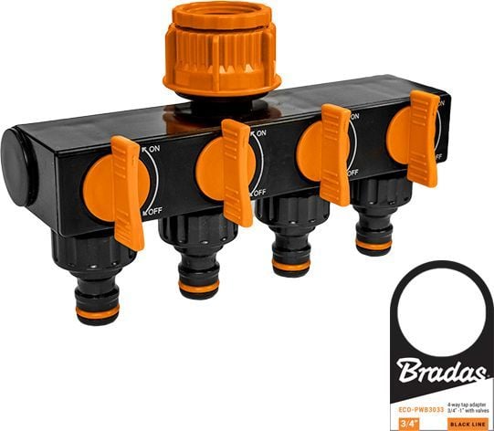 Bradas BLACK LINE 4-tie puutarha jakotukki venttiileillä BRADAS 8214