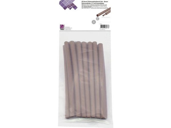 Conrad T1902CA034, Varmekrympet rør, ruskea, polyeteeni, 6 mm, 15 stk, 125 °C