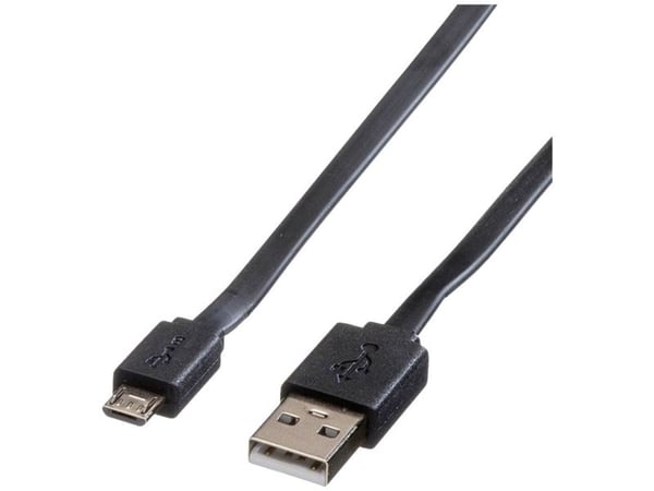 ROLINE USB 2.0 A - Micro B, M/M, 1m, 1 m, USB A, Micro-USB B, USB 2.0, Hankjønn/hankjønn, Sort