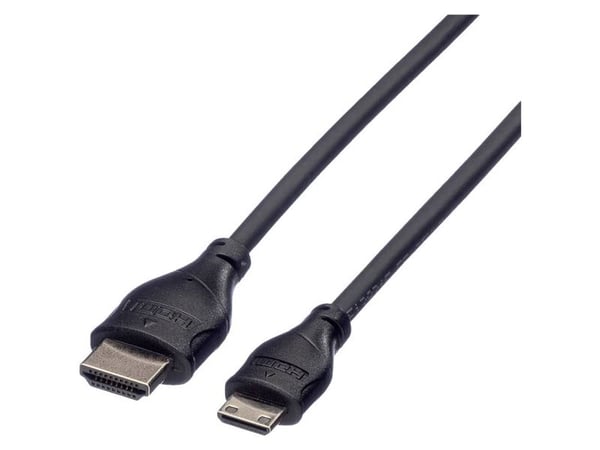 ROLINE 11.04.5568, 0,8 m, HDMI Type A (Standard), HDMI Type C (Mini), 1920 x 1080 piksler, Svart