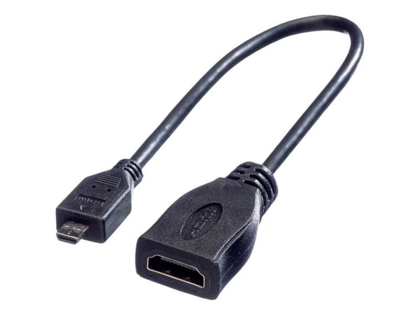 ROLINE 11.04.5584, 0,15 m, HDMI-tyyppi A (vakio), HDMI-tyyppi D (mikro), 1920 x 1080 pikseliä, Musta